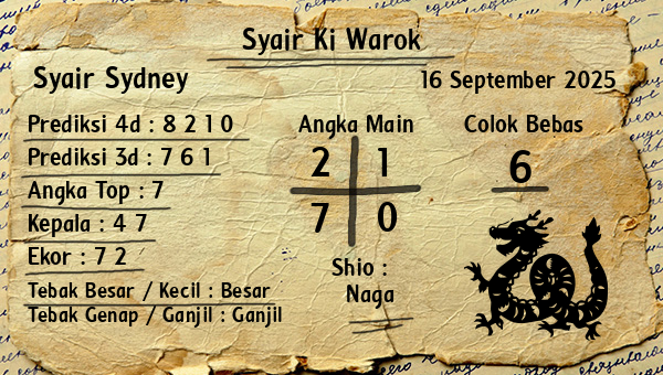 Syair Ki Warok - Syair Sydney