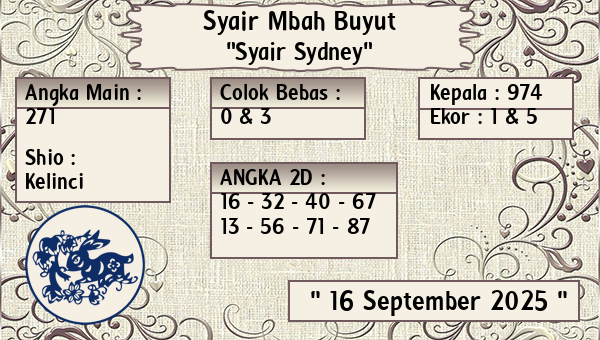 Syair Mbah Buyut - Syair Sydney